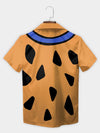 UniJames Orange Men's Hilarious Fred Flintstone Costume Hawaiian Shirt