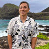 UniJames Watercolor Hibiscus - Gray Short Sleeve Hawaiian Shirt