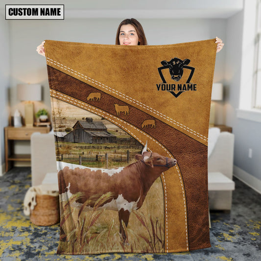 Uni Personalized Name Custom Image of  Alesia Stewart Leather Pattern Blanket