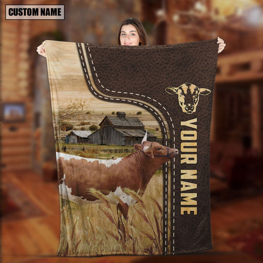 Uni Personalized Name Custom Image of  Alesia Stewart Leather Pattern Blanket