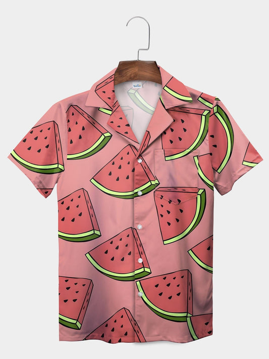 UniJames Pink Juicy Watermelon Paradise Hawaiian Shirt