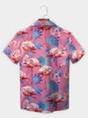 UniJames Pink Parrot Boat Scene Hawaiian Shirt