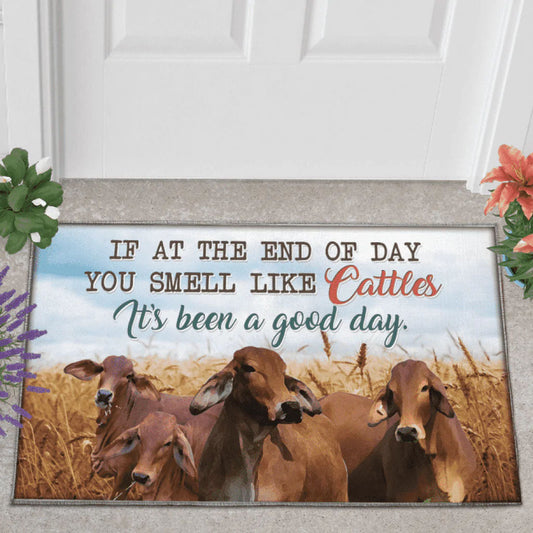 Uni Brahman Cattle Lover Good Day Doormat