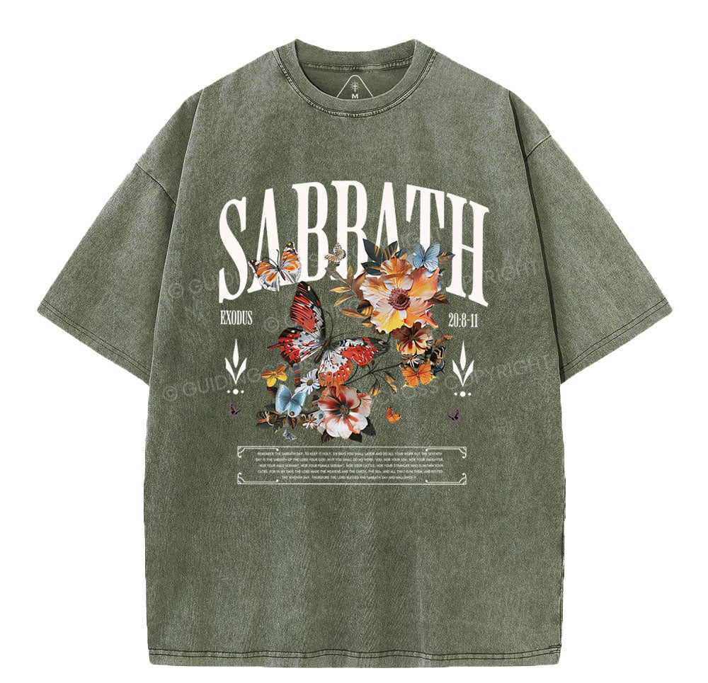 Sabbath Shalom Christian Washed T-Shirt Sale - GuidingCross