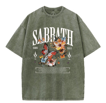 Sabbath Shalom Christian Washed T-Shirt Sale - GuidingCross
