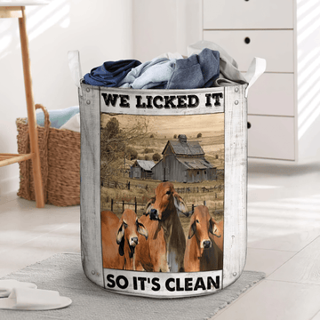 Uni Red Brahman Cow Laundry Basket