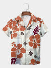 UniJames Red Vintage Hibiscus Floral Hawaiian Shirt