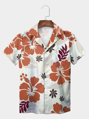UniJames Red Vintage Hibiscus Floral Hawaiian Shirt