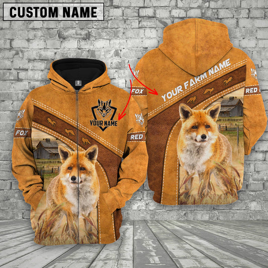 Uni Personalized Name Red Fox Hoodie TT5