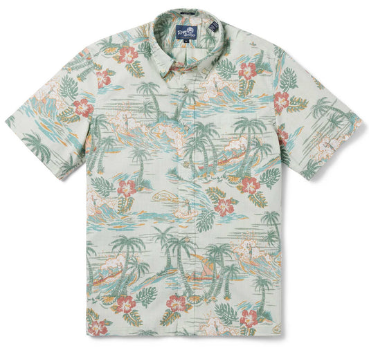 UniJames Kaimana Beach - Smoke Short Sleeve Hawaiian Shirt