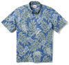 UniJames Monstera Modern - Blue Short Sleeve Hawaiian Shirt