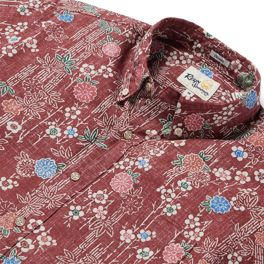 UniJames Nippon Forest - Apple Butter Short Sleeve Hawaiian Shirt