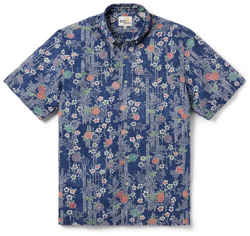 UniJames Nippon Forest - Crown Blue Short Sleeve Hawaiian Shirt