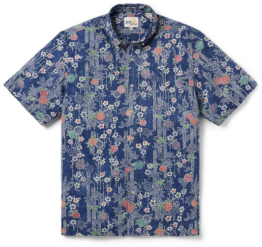 UniJames Nippon Forest - Crown Blue Short Sleeve Hawaiian Shirt