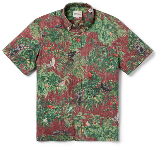 UniJames Endangered Species: Pacific Island Birds - Apple Butter Short Sleeve Hawaiian Shirt