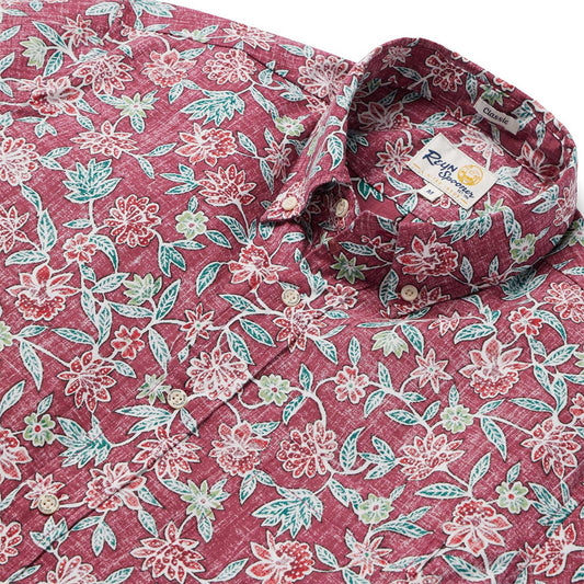 UniJames Sentosa - Cranberry Short Sleeve Hawaiian Shirt