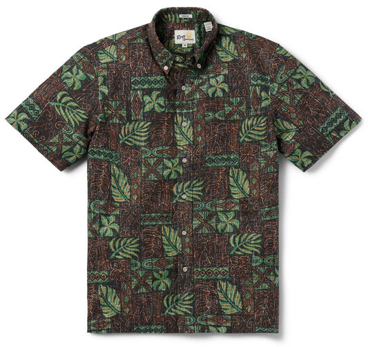 UniJames South Pacific Tapa - Black Short Sleeve Hawaiian Shirt