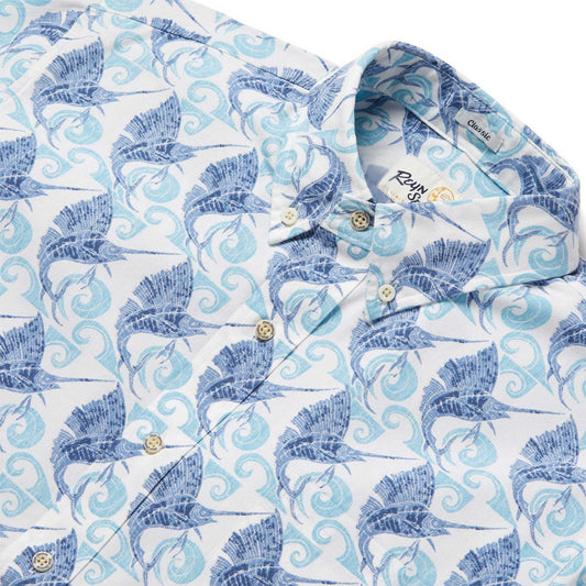 UniJames Speedy Swords - White Short Sleeve Hawaiian Shirt