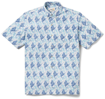UniJames Speedy Swords - White Short Sleeve Hawaiian Shirt