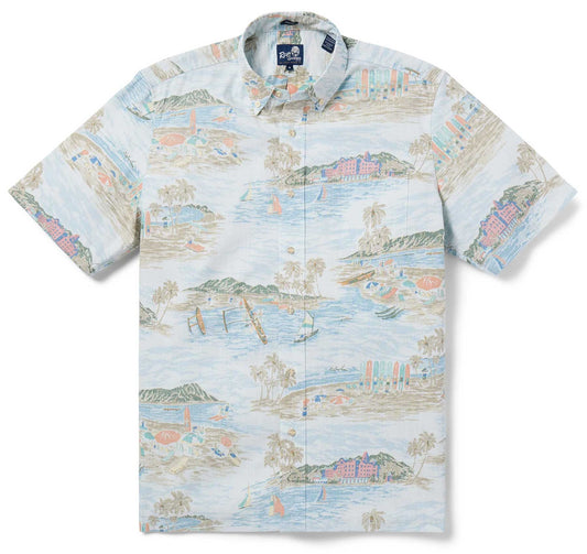 UniJames Waikiki Nostalgia - Ocean Short Sleeve Hawaiian Shirt