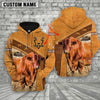Uni Santa Gertrudis Custom Name Printed Cattle 3D Hoodie