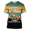 Uni Happy St Patrick's Day Sloth Absolutely Not Work Out 3D Shirt