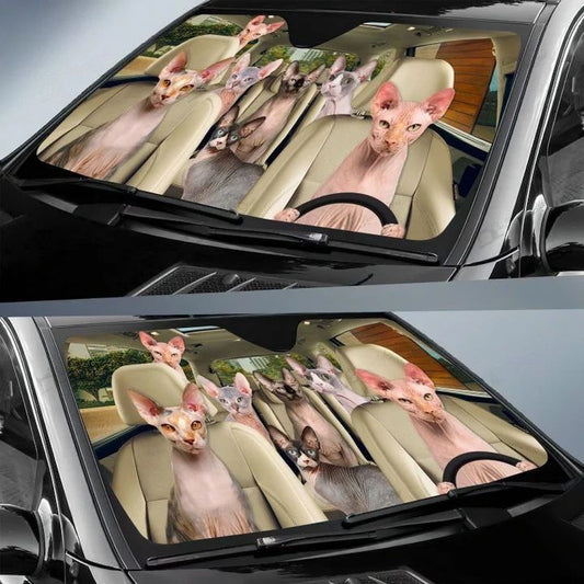 Uni Sphynx Cat All Over Printed 3D Sun Shade