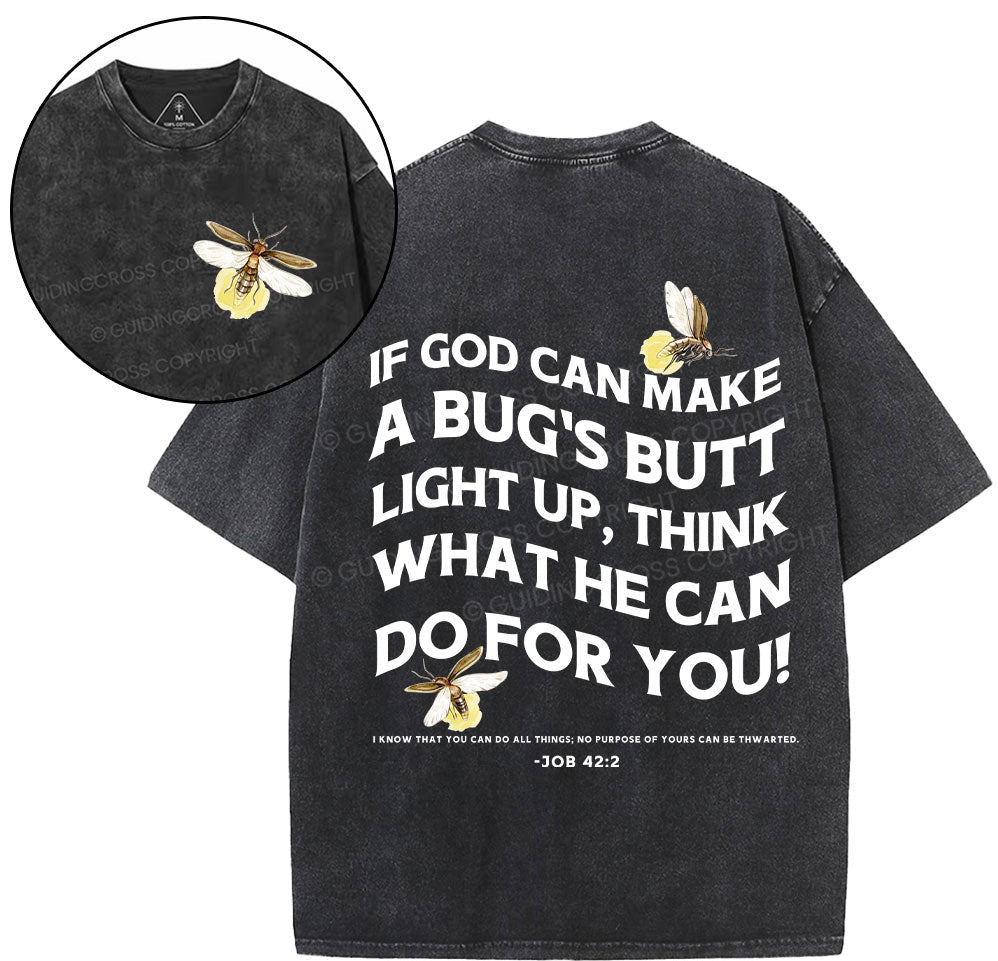 If God Can Make A Bug's Butt Christian washed T-Shirt Sale - GuidingCross
