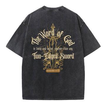 The Word Of God Christian Washed TShirt  