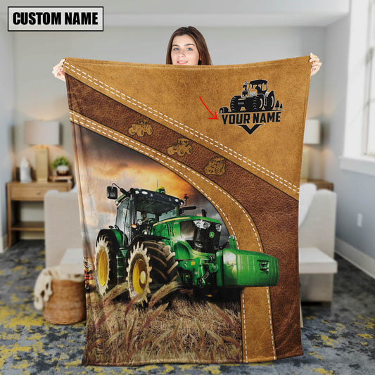 Uni Personalized Name Farm Tractor Blanket Collection