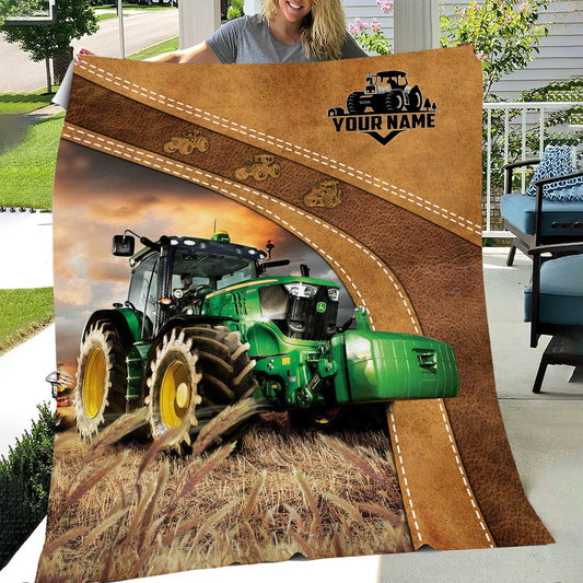 Uni Personalized Name Farm Tractor Blanket Collection