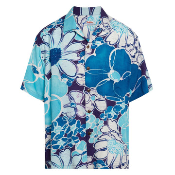 UniJames MEN'S RETRO SHIRT - COOL BLUE Short Sleeve Hawaiian Shirt