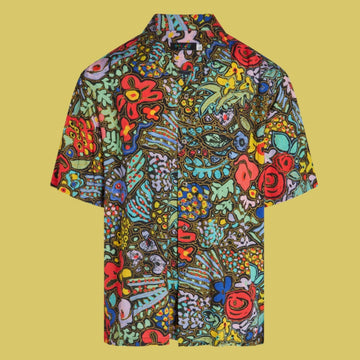 UniJames Men's Retro Shirt - Montage Short Sleeve Hawaiian Shirt