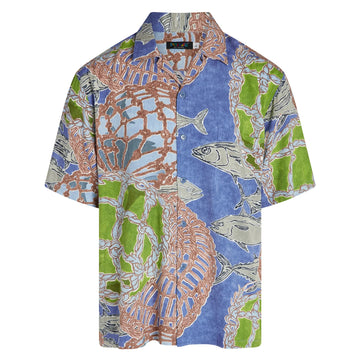 UniJames Men's Retro Shirt - Fishing Floats Short Sleeve Hawaiian Shirt