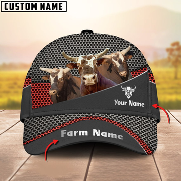 Uni Bushwacker Bull Metal Customized Name And Farm Name Cap