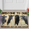 Uni Welcome To Our Farm - Black Angus Doormat