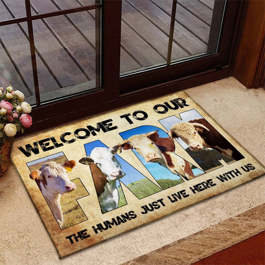 Uni Welcome To Our Farm - Hereford Doormat