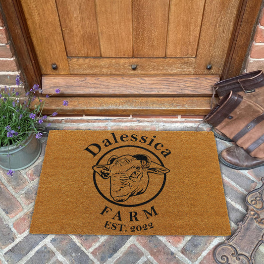 Uni Custom Coir Doormat For Jennine Helen