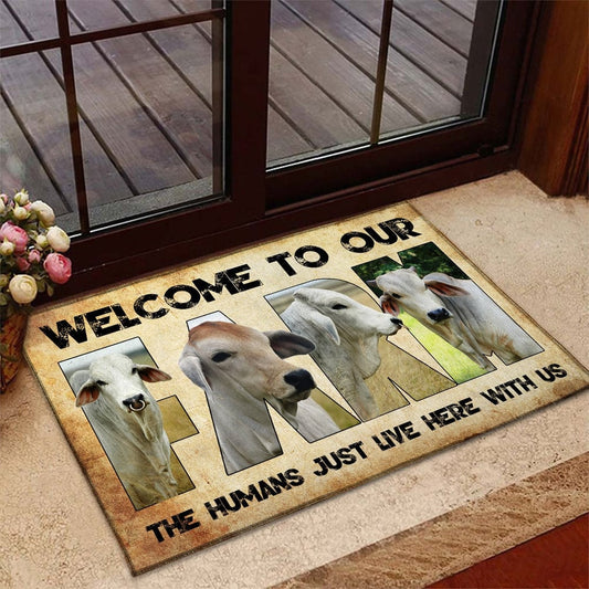 Uni Welcome To Our Farm - Brahman Doormat