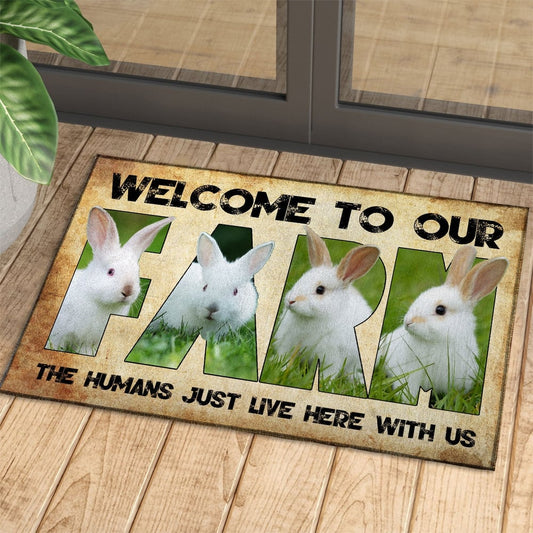 Uni Welcome To Our Farm - Rabbit Doormat