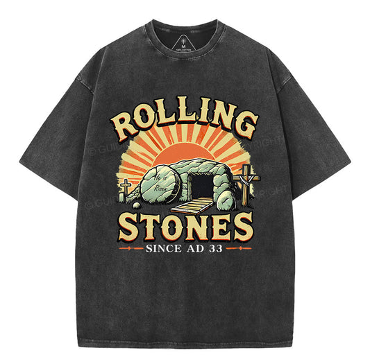 Rolling Stone Street Christian Washed T-Shirt Sale - GuidingCross