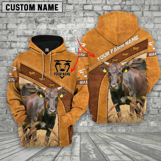 Uni Personalized Name Farm Wagyu Cattle Hoodie TT1