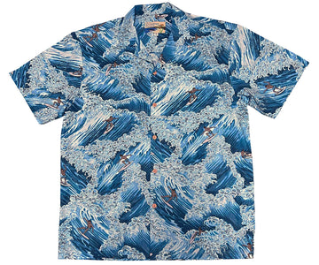 UniJames Surfer - Blue Short Sleeve Hawaiian Shirt