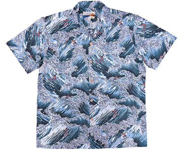 UniJames Surfer - Gray Short Sleeve Hawaiian Shirt