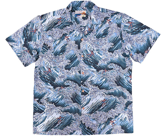 UniJames Surfer - Gray Short Sleeve Hawaiian Shirt