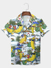 UniJames White Banana Beach Bonanza Hawaiian Shirt