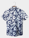 UniJames White Vibrant Hibiscus Floral Hawaiian Shirt