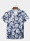 UniJames White Vibrant Hibiscus Floral Hawaiian Shirt