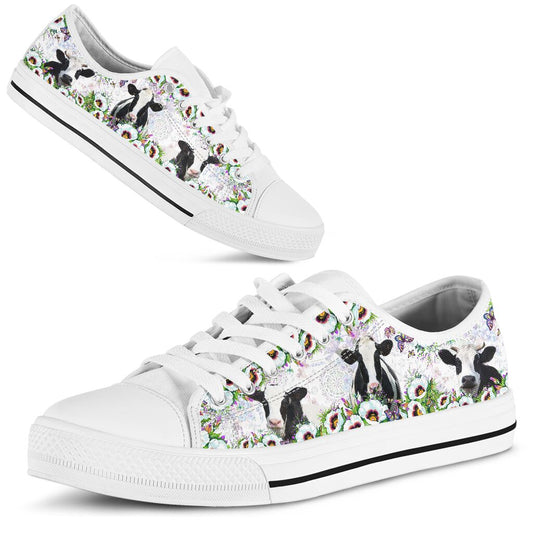 Uni Cow Flower Low Top Shoes