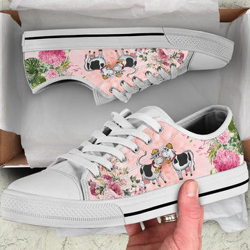 Uni Cows Flower Low Top Shoes